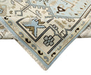Antique Ivory and Blue Traditional Hand Knotted 8x10 Wool Area Rug