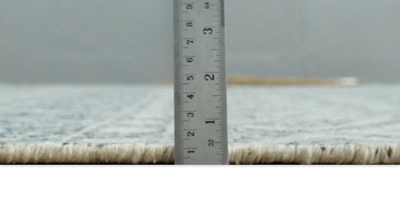 8x10 Hand Knotted Ivory and Gray Modern Contemporary Southwestern Tribal Trellis Recycled Silk Area Rug | OP47