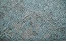 8x10 hand knotted Ivory, Aqua and Charcoal Modern Abstract Wool and Bamboo Silk Area Rug by The Rug Decor