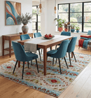 Recycled Silk Area Rug 8x10 Hand Knotted Persian Traditional Style Ivory Red Blue