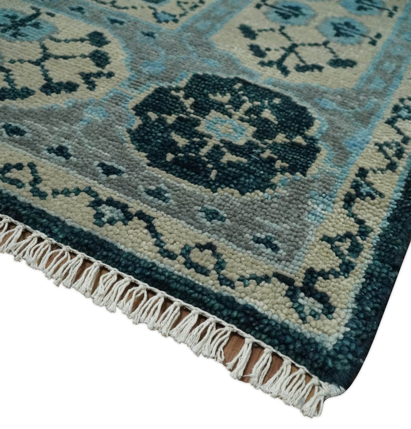 8x10 Hand Knotted Mamluk Medallion Beige, blue and Gray Traditional Persian Rug | TRDCP875810