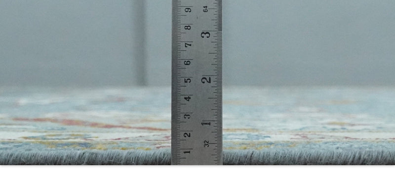 8x10 Hand Knotted Oriental Oushak Gray and Silver Wool Area Rug