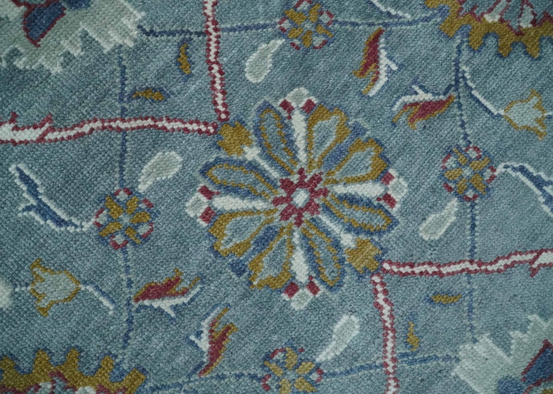 8x10 Hand Knotted Oriental Oushak Gray and Silver Wool Area Rug