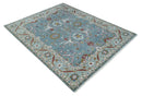 8x10 Hand Knotted Oriental Oushak Gray and Silver Wool Area Rug
