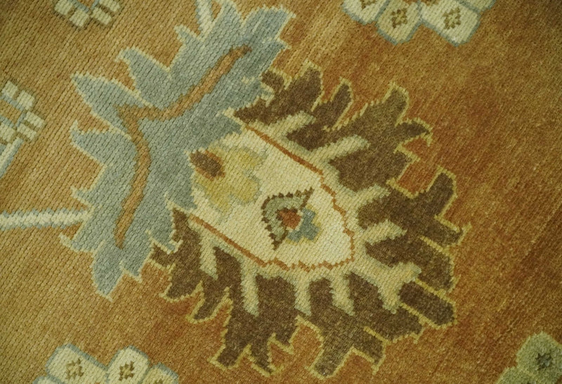 8x10 Hand Knotted Oushak Rust and Beige Traditional Antique Persian Area Rug | AC30810