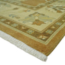 8x10 Hand Knotted Oushak Rust and Beige Traditional Antique Persian Area Rug | AC30810