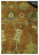 8x10 Hand Knotted Oushak Rust and Beige Traditional Antique Persian Area Rug | AC30810