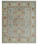 8x10 Hand Knotted Peach, Gray and Camel Traditional Persian Oushak Area Rug | TRDCP836810