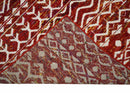 Rust Gold White Recycled Silk Hand Knotted Contemporary Southwestern Trellis Area Rug 8x10