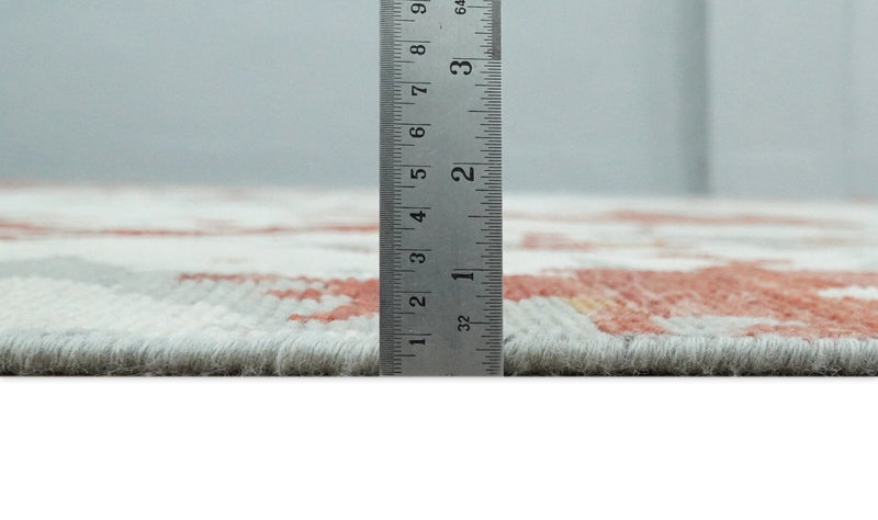 8x10 Hand Knotted Rust and Gray Modern Abstract Low Pile Contemporary Wool Rug | TRD2651