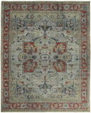 Beige and Brown Wool Area Rug - Traditional Heriz Distressed by The Rug Decor