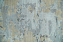 8x10 Hand Knotted Silver and Beige Modern Abstract Low Pile Contemporary Wool Rug | TRD2652