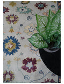 8x10 Hand Knotted Silver and Brown Traditional Vintage Persian Style Antique Wool Rug | TRDCP759810