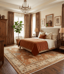Rust and Beige Oushak Area Rug 8x10 - Hand Knotted Traditional