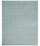 8x10 Hand Made Checkered Ivory, Teal and Gray Scandinavian Blended Wool Flatwoven Area Rug | KE18