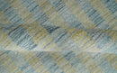 Camel and Silver Modern Scandinavian Striped Wool Area Rug 8x10 - Hand Made Flatwoven