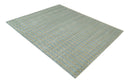Camel and Silver Modern Scandinavian Striped Wool Area Rug 8x10 - Hand Made Flatwoven