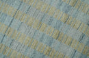 8x10 Hand Made Modern Stripes Camel and Silver Scandinavian Blended Wool Flatwoven Area Rug | KE20