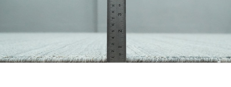 8x10 Hand Made Modern Trellis Ivory and Silver Scandinavian Blended Wool Flatwoven Area Rug | KE28