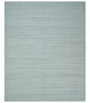 8x10 Hand Made Modern Trellis Ivory and Silver Scandinavian Blended Wool Flatwoven Area Rug | KE28