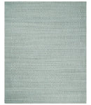 8x10 Hand Made Modern Trellis Ivory and Brown Scandinavian Blended Wool Flatwoven Area Rug | KE7