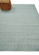 8x10 Hand Made Modern Trellis Ivory and Brown Scandinavian Blended Wool Flatwoven Area Rug | KE7