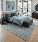 Beige and Gray Hand Made Blended Wool Flatwoven Area Rug 8x10 Scandinavian Style
