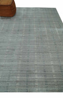 Beige and Gray Hand Made Blended Wool Flatwoven Area Rug 8x10 Scandinavian Style