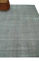 8x10 Hand Made Shaded Scandinavian Beige and Gray Blended Wool Flatwoven Area Rug | KE10