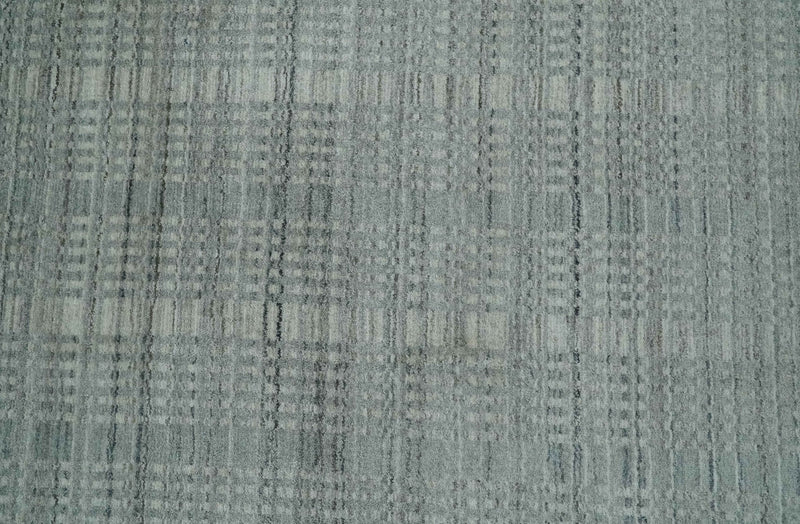 8x10 Hand Made Shaded Scandinavian Beige and Gray Blended Wool Flatwoven Area Rug | KE10