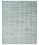8x10 Hand Made Shaded Scandinavian White, Camel and Gray Blended Wool Flatwoven Area Rug | KE25