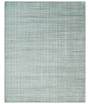 8x10 Hand Made Shaded Scandinavian White, Camel and Gray Blended Wool Flatwoven Area Rug | KE25