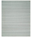 8x10 Hand Made Solid Camel, Ivory and Brown Scandinavian Blended Wool Flatwoven Area Rug | KE24