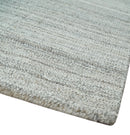 8x10 Hand Made Solid Camel, Ivory and Brown Scandinavian Blended Wool Flatwoven Area Rug | KE24