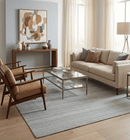 Scandinavian Wool Flatwoven Area Rug 8x10 - Ivory Brown Camel
