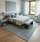 Silver Gray Brown Scandinavian Wool Area Rug 8x10 - Flatwoven