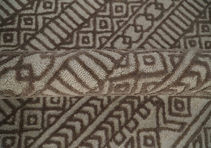 8x10 Hand Tufted Ivory and Bronze Stripes Pattern Rug Multi Size Living Room and Bedroom Rug | TRD6530810S