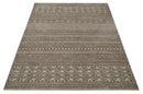 8x10 Hand Tufted Ivory and Bronze Stripes Pattern Rug Multi Size Living Room and Bedroom Rug | TRD6530810S