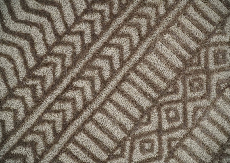 8x10 Hand Tufted Ivory and Bronze Stripes Pattern Rug Multi Size Living Room and Bedroom Rug | TRD6530810S