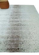 8x10 Ivory and Brown Modern Abstract Handmade Viscose Area Rug by The Rug Decor