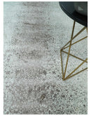8x10 Ivory and Brown Modern Abstract Handmade Viscose Area Rug by The Rug Decor