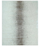 8x10 Ivory and Brown Modern Abstract Handmade Viscose Area Rug by The Rug Decor
