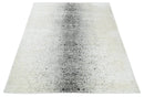 8x10 Ivory and Charcoal Modern Abstract Handmade Art Silk Area Rug by The Rug Decor