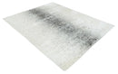 8x10 Ivory and Charcoal Modern Abstract Handmade Art Silk Area Rug by The Rug Decor