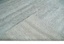 8x10 Ivory and Silver Blended Hand Loomed Modern Scandinavian Art Silk Area Rug by The Rug Decor