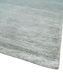 8x10 Ivory and Silver Blended Hand Loomed Modern Scandinavian Art Silk Area Rug by The Rug Decor