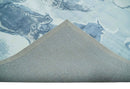 8x10 Ivory, Aqua and Blue Modern Abstract Hand Tufted Wool and Art Silk Area Rug by The Rug Decor