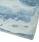 8x10 Ivory, Aqua and Blue Modern Abstract Hand Tufted Wool and Art Silk Area Rug by The Rug Decor