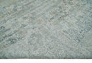 8x10 Ivory, Beige and Blue Traditional Hand Knotted Art Silk Area Rug by The Rug Decor