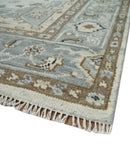 8x10 Ivory, Beige and Silver Traditional Hand Knotted Wool Area Rug